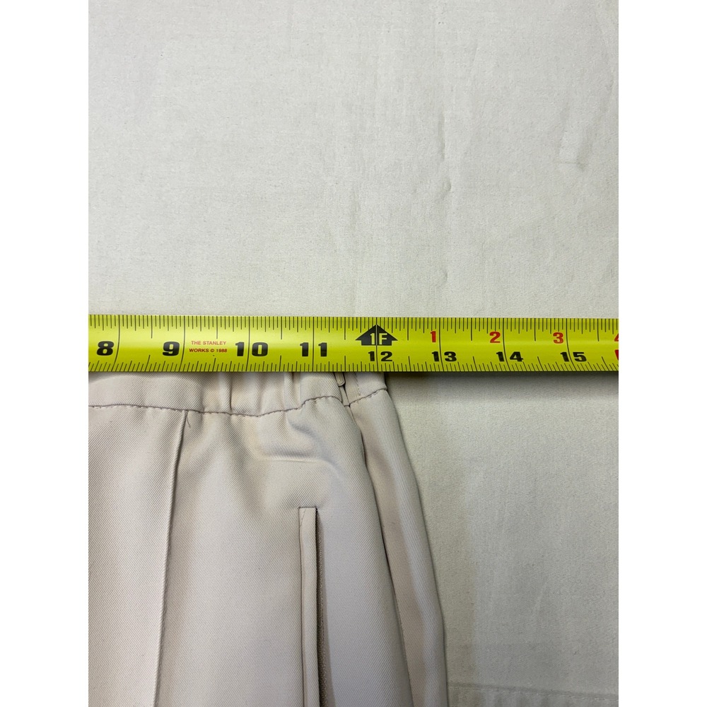 Theory Beige Wide Leg Pintuck Trousers Elastic Waist Side Zip Size 000 W24 L25 - Picture 7 of 11